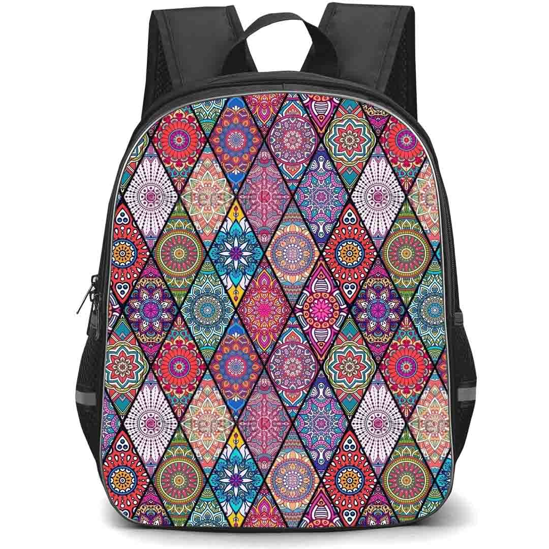 Mandala Pattern School Backpack StudentPack - Mandala Pattern Full Round Drill Diamond Design Poster