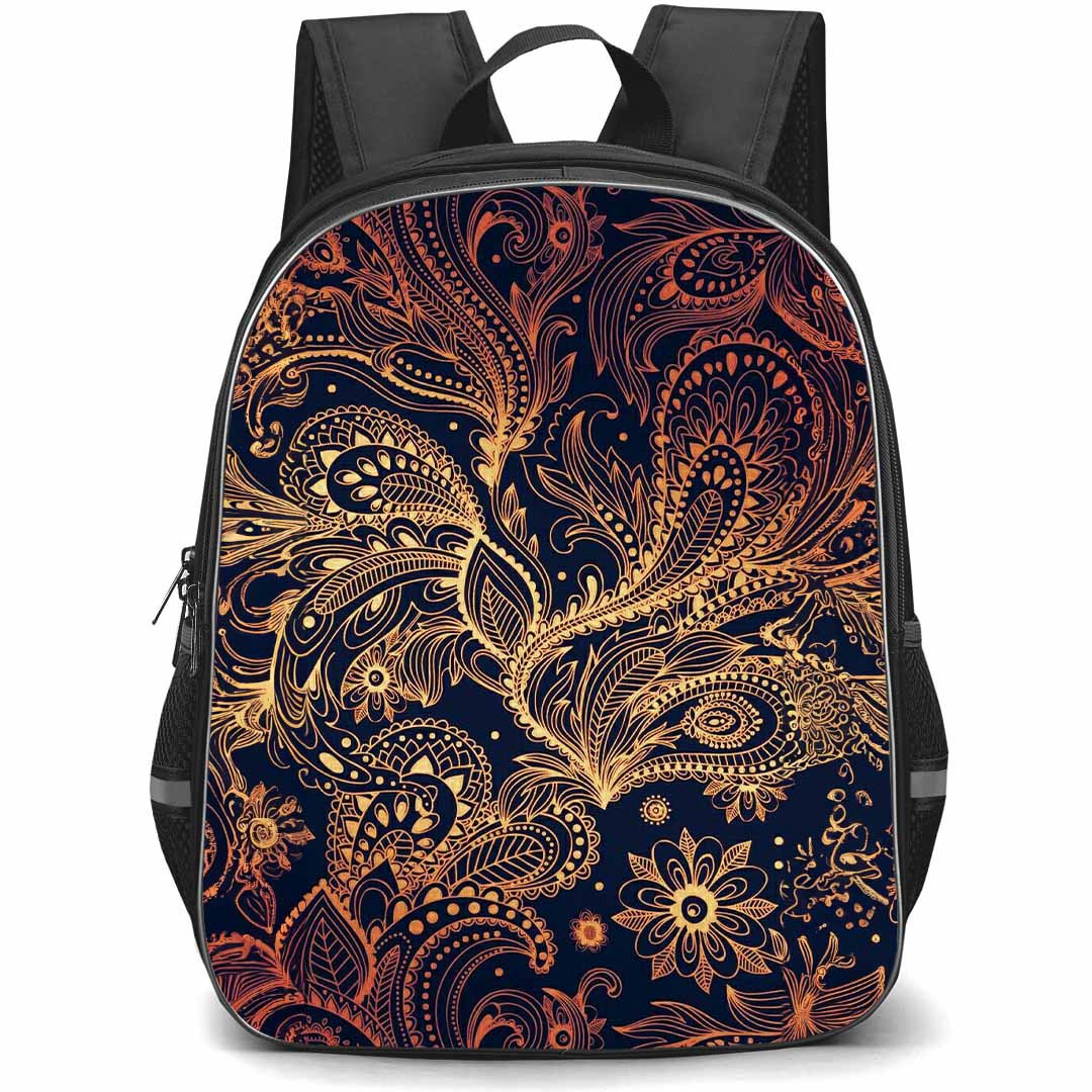 Mandala Pattern School Backpack StudentPack - Mandala Pattern Golden Paisley Art Poster