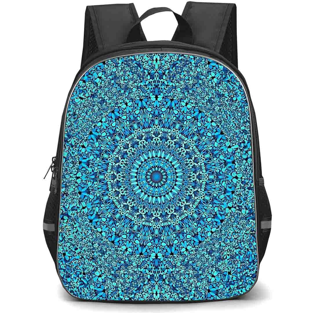 Mandala Pattern School Backpack StudentPack - Mandala Pattern Teal Blue Art Poster