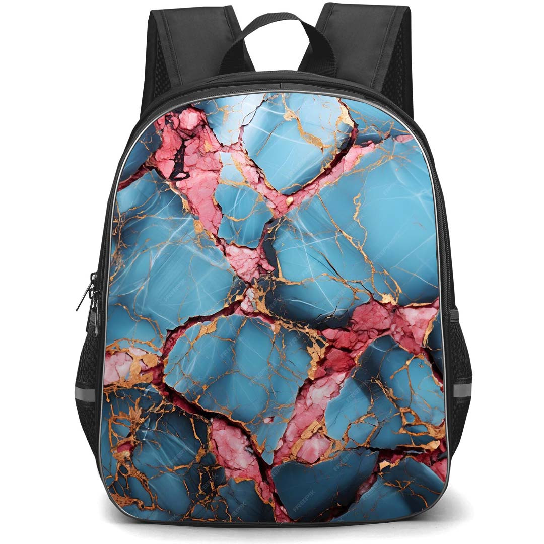 Marble Pattern School Backpack StudentPack - Marble Pattern Abstract Craked Poster