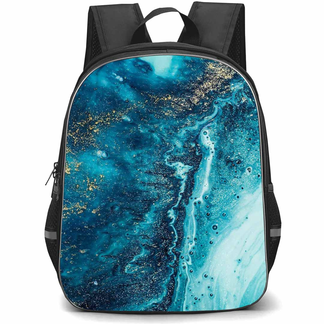 Marble Pattern School Backpack StudentPack - Marble Pattern Blue Water Art Poster