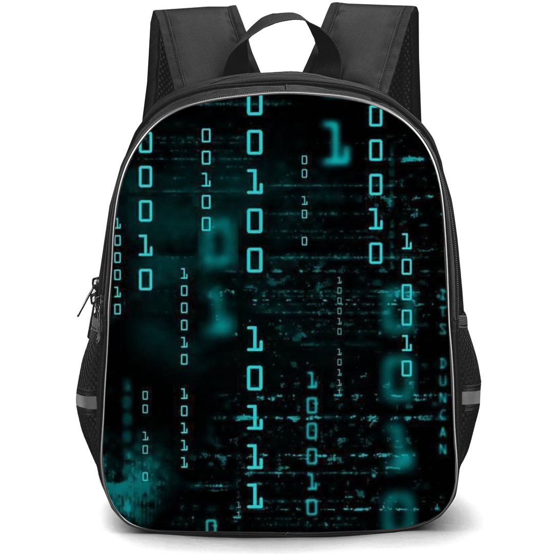 Art Pattern Backpack StudentPack - Binary Code Vertical