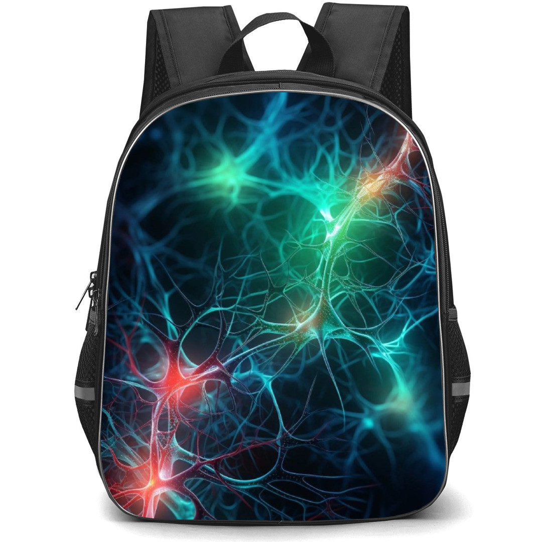 Art Pattern Backpack StudentPack - Biology Neural Network Red Green