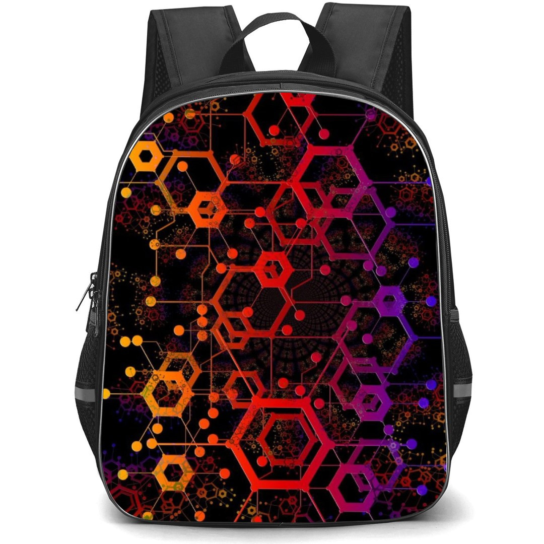 Art Pattern Backpack StudentPack - Element Pattern Red Orange