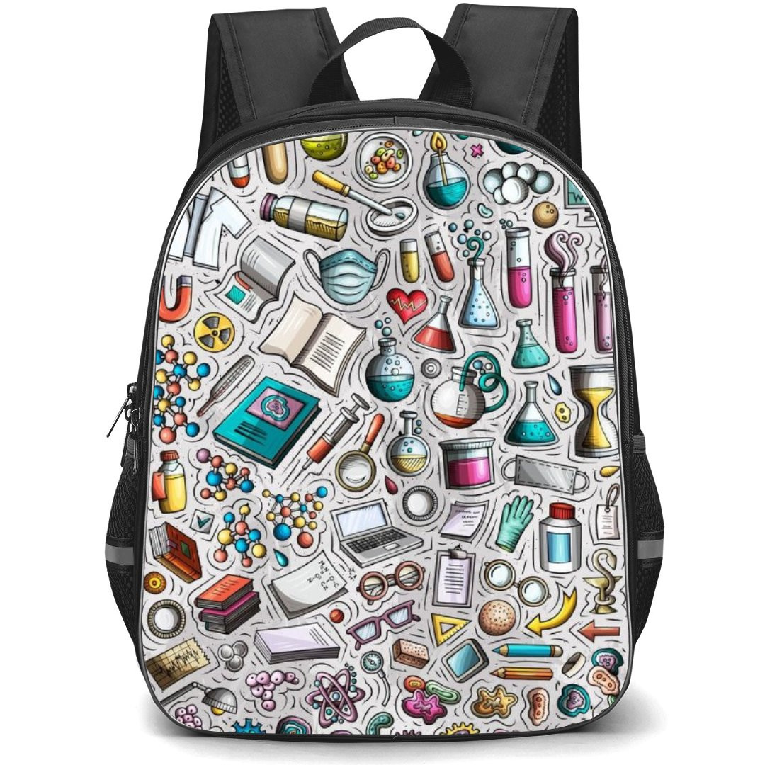 Art Pattern Backpack StudentPack - Science Pattern Objects Collage