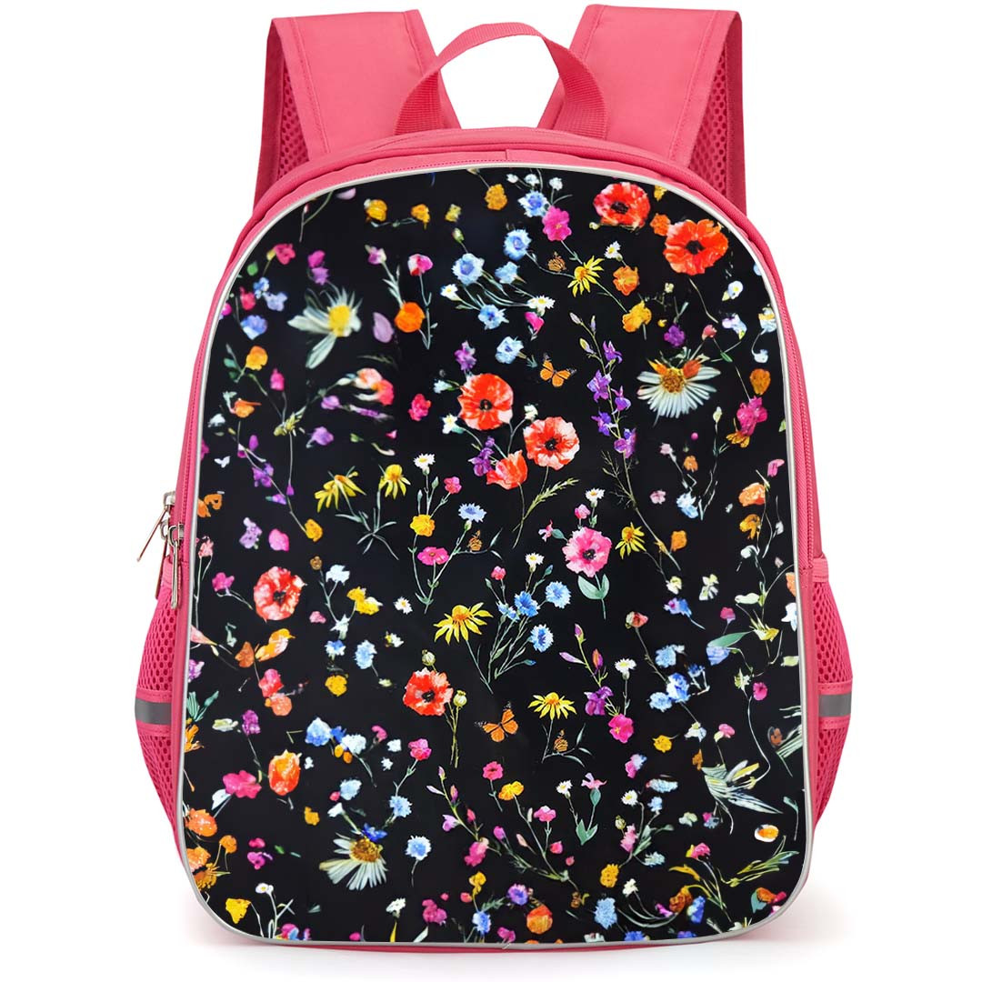 Velvet Caviar School Backpack StudentPack - Velvet Caviar Black Wildflower Art Poster