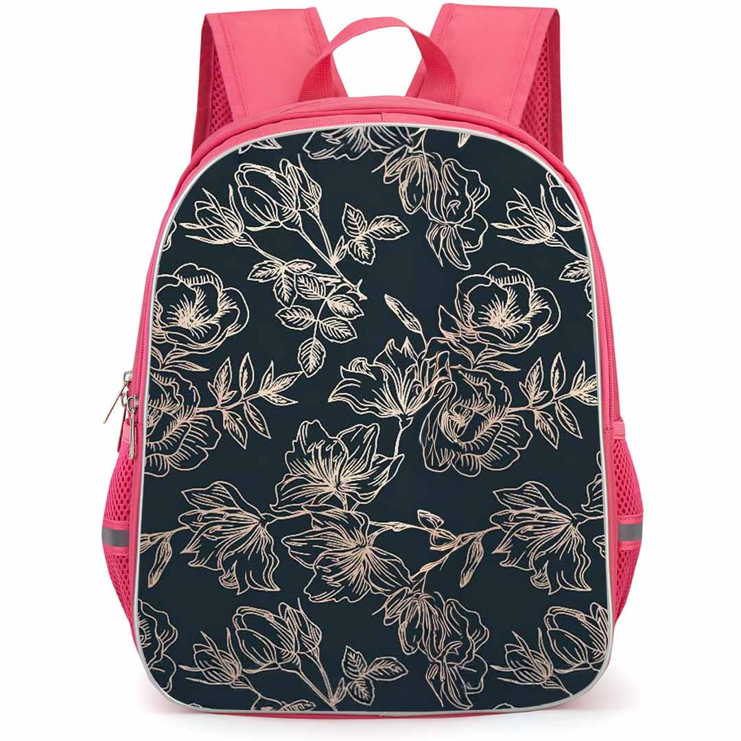 Velvet Caviar School Backpack StudentPack - Velvet Caviar Floral Rose Gold And Black Art Poster