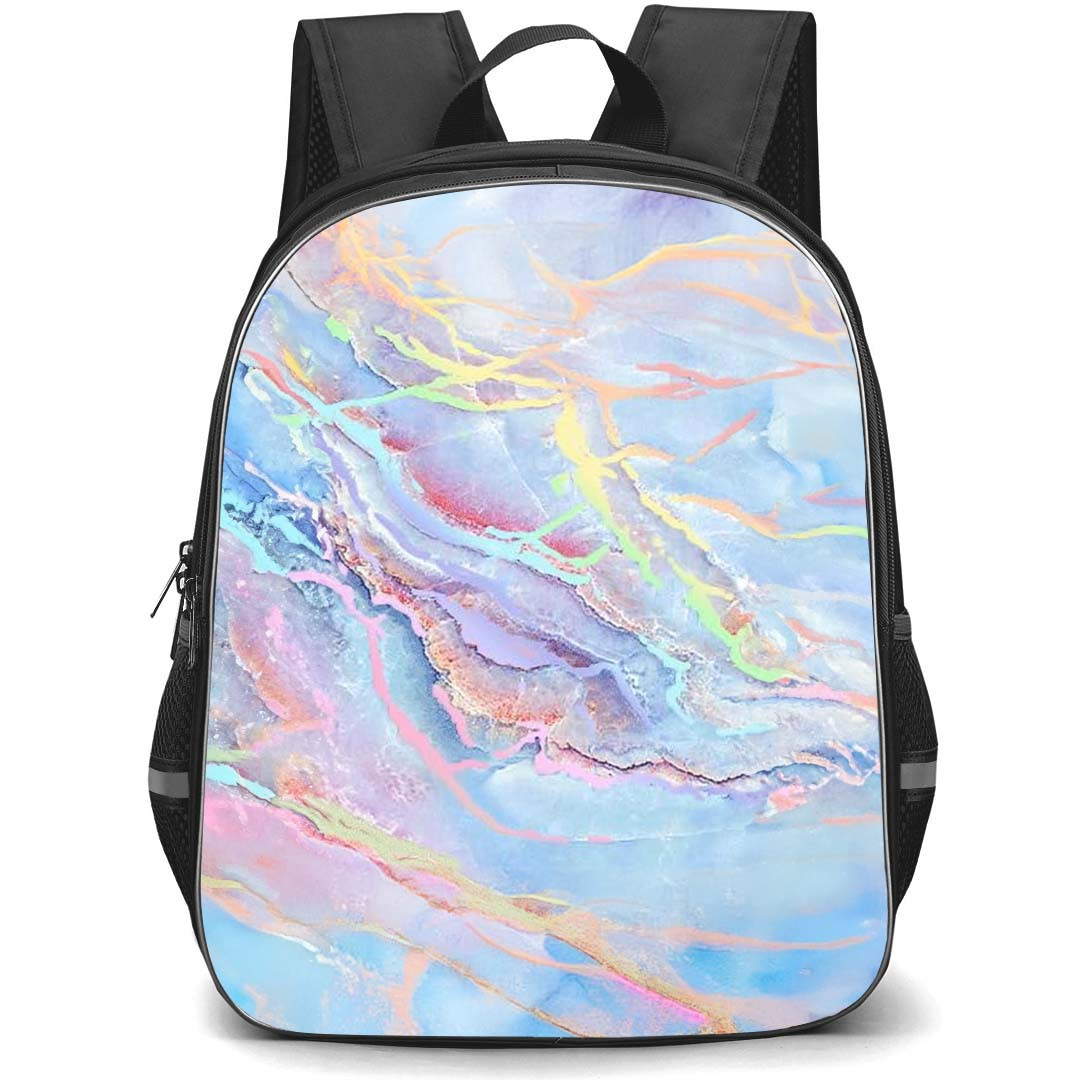 Velvet Caviar School Backpack StudentPack - Velvet Caviar Holographic Blue Pink Marble Poster