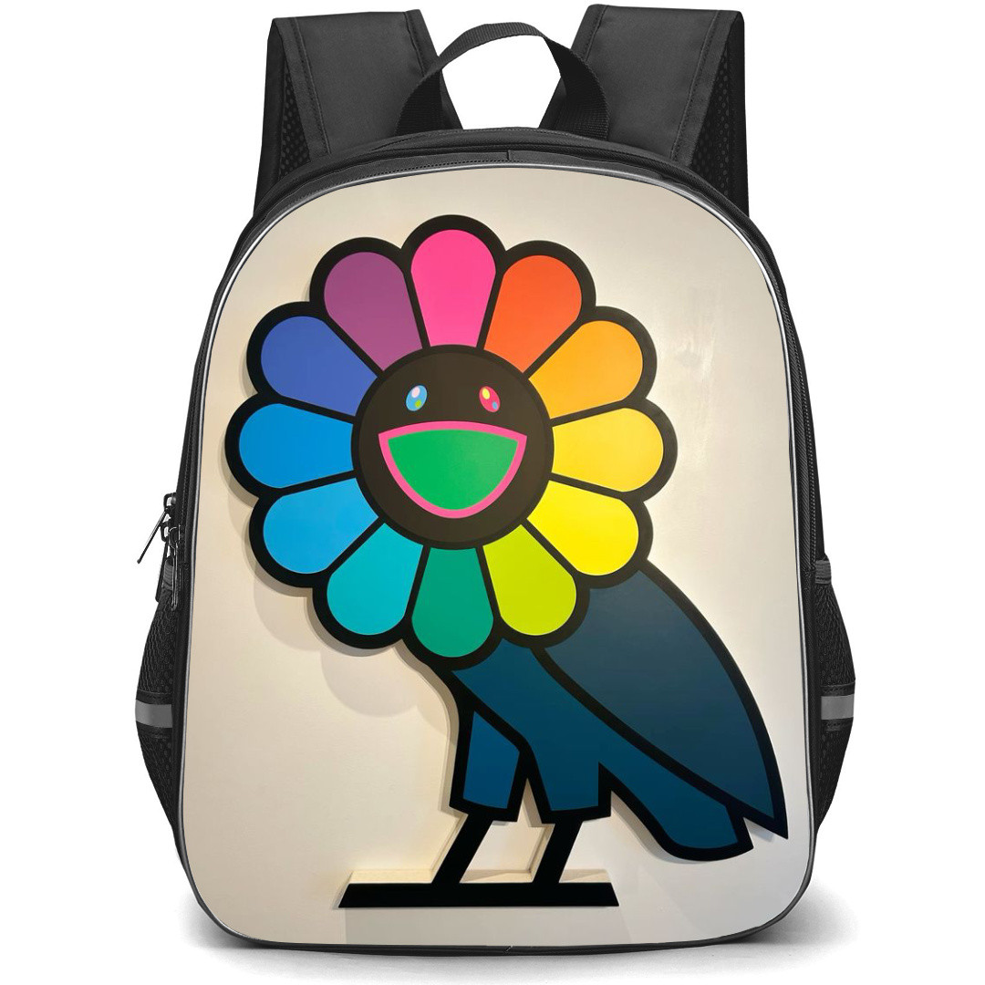 Takashi Murakami Backpack StudentPack - Takashi Murakami X OVO OWL Vinyl Sticker On Gray Background