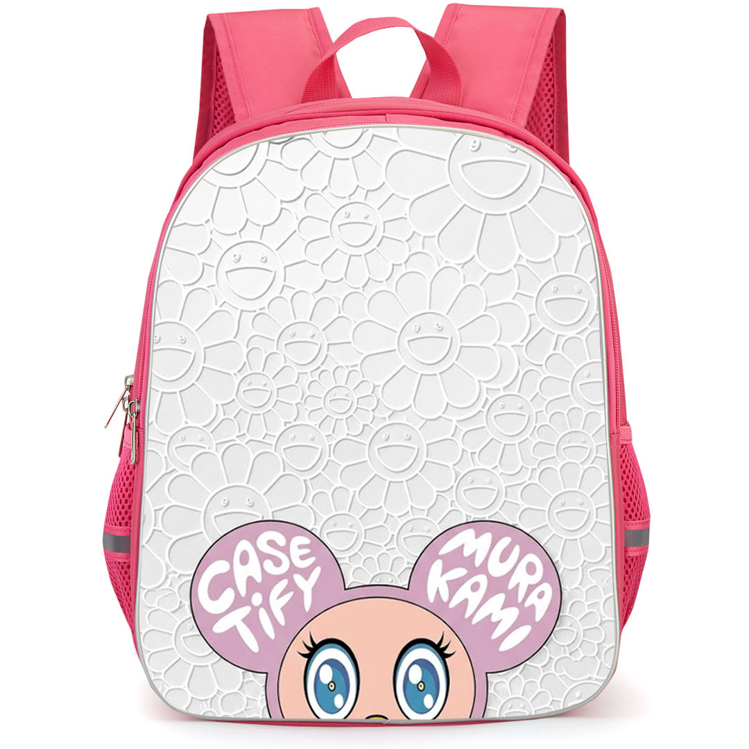 Takashi Murakami Backpack School Bag StudentPack - Takashi Murakami Pink Character Floral Relief Poster