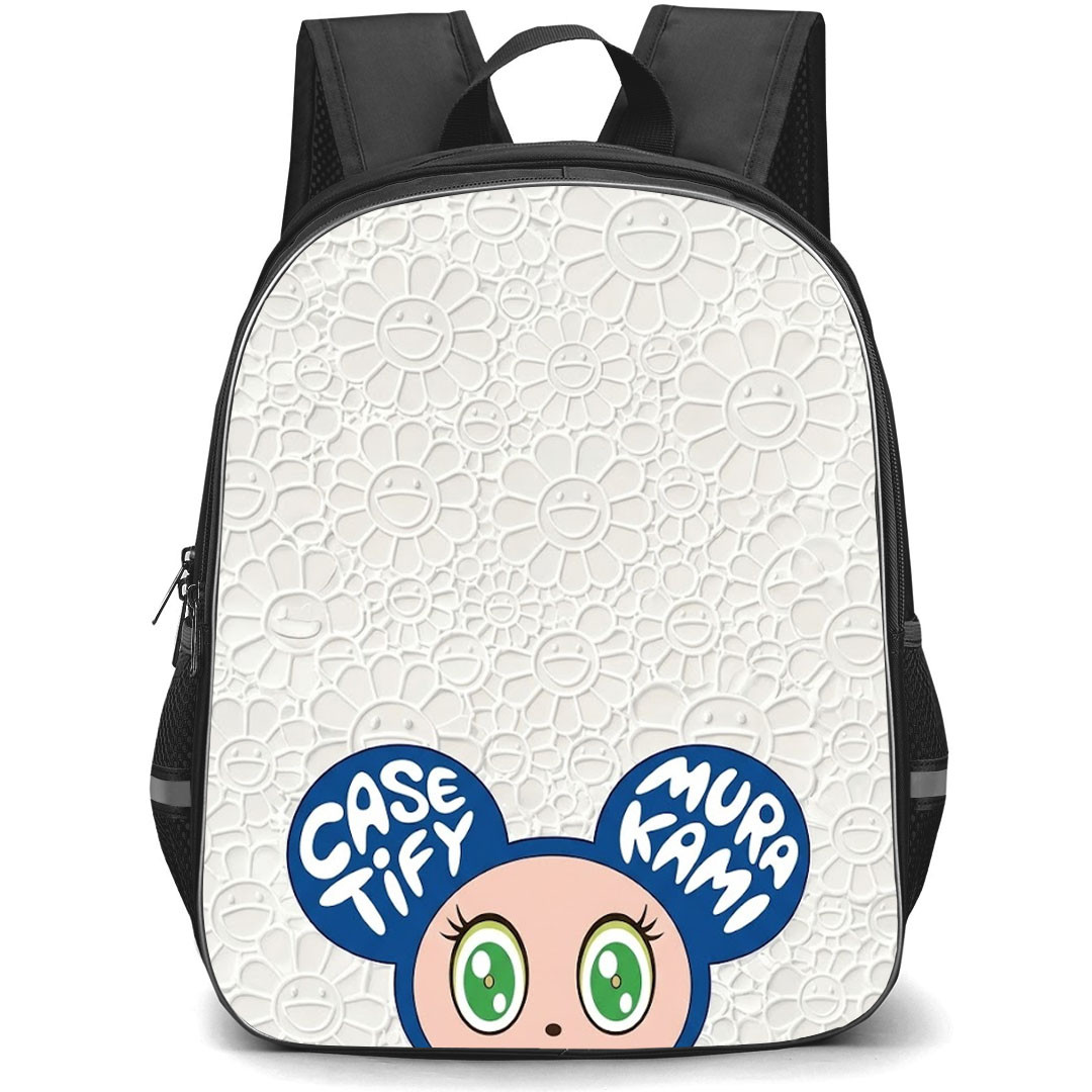 Takashi Murakami Backpack School Bag StudentPack - Takashi Murakami White Embossed Flower Poster