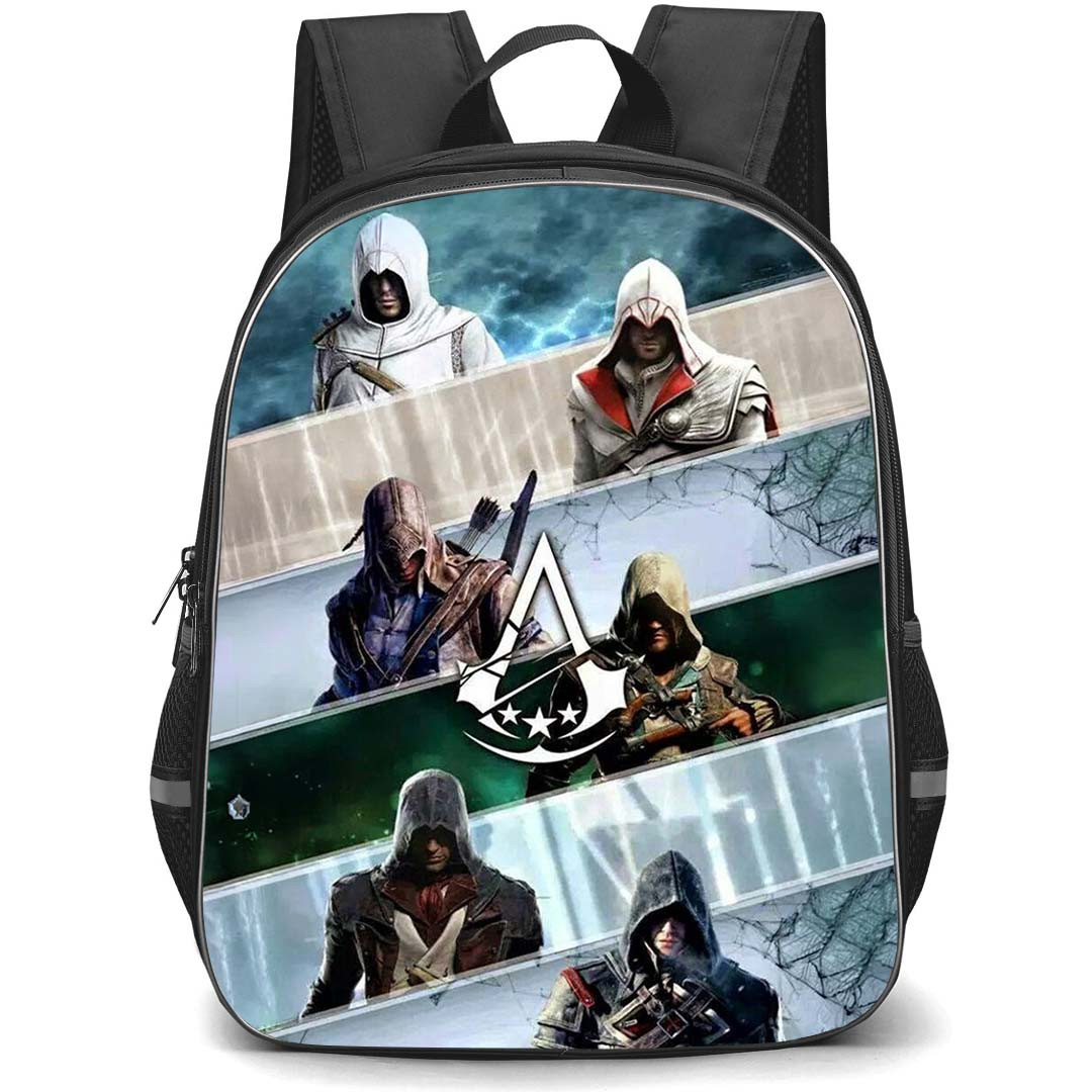 Assassins Creed Backpack School Bag StudentPack - Assassins Creed Character Lineup Poster