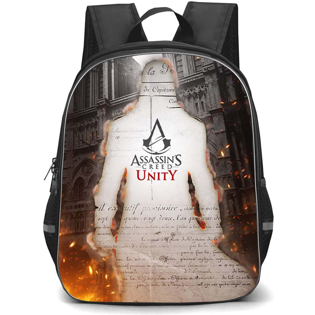 Assassins Creed Backpack School Bag StudentPack - Assassins Creed Unity Hoodie Silhouette Poster