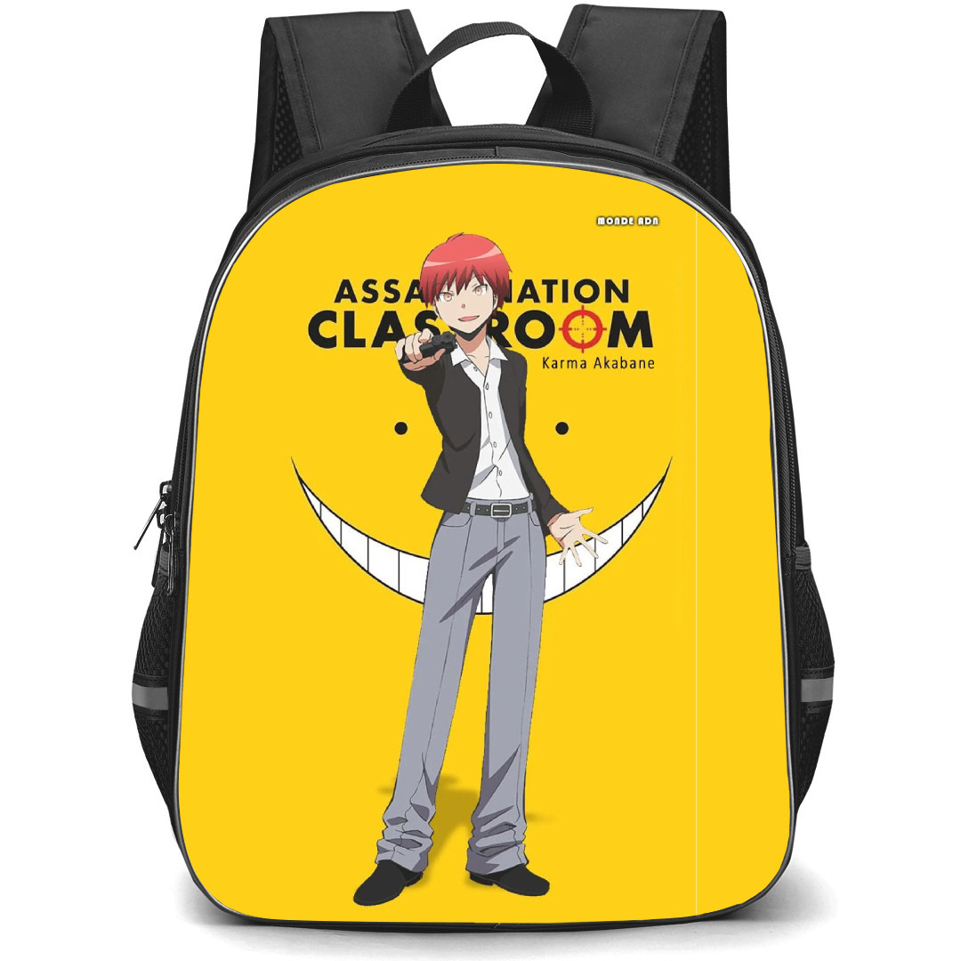Assassination Classroom Karma Akabane Backpack StudentPack - Karma Akabane Standing On Yellow Background