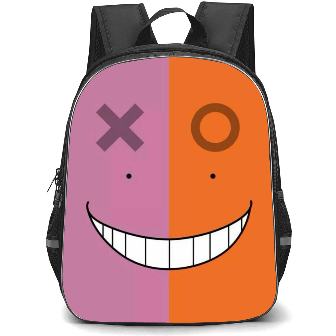 Assassination Classroom Koro-Sensei Backpack StudentPack - Koro-Sensei Face On Pink Orange Background