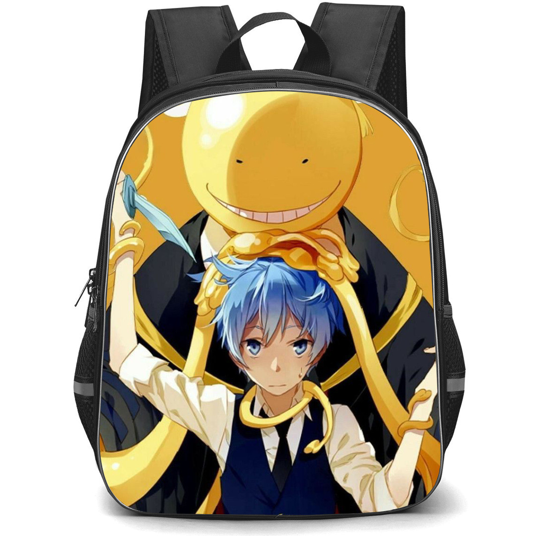 Assassination Classroom Backpack StudentPack - Assassination Classroom Koro-Sensei And Nagisa Shiota On Yellow Background