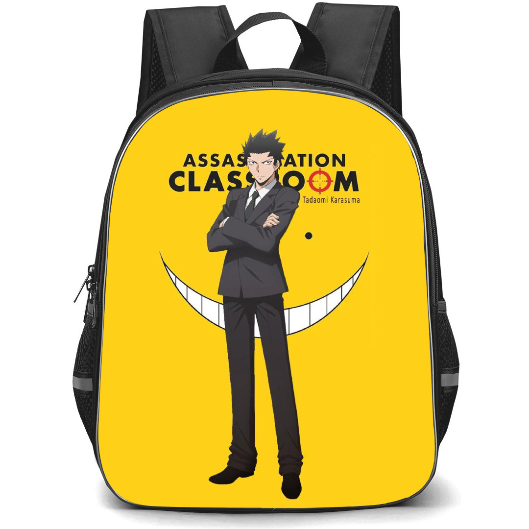 Assassination Classroom Tadaomi Karasuma Backpack StudentPack - Tadaomi Karasuma Standing On Yellow Background