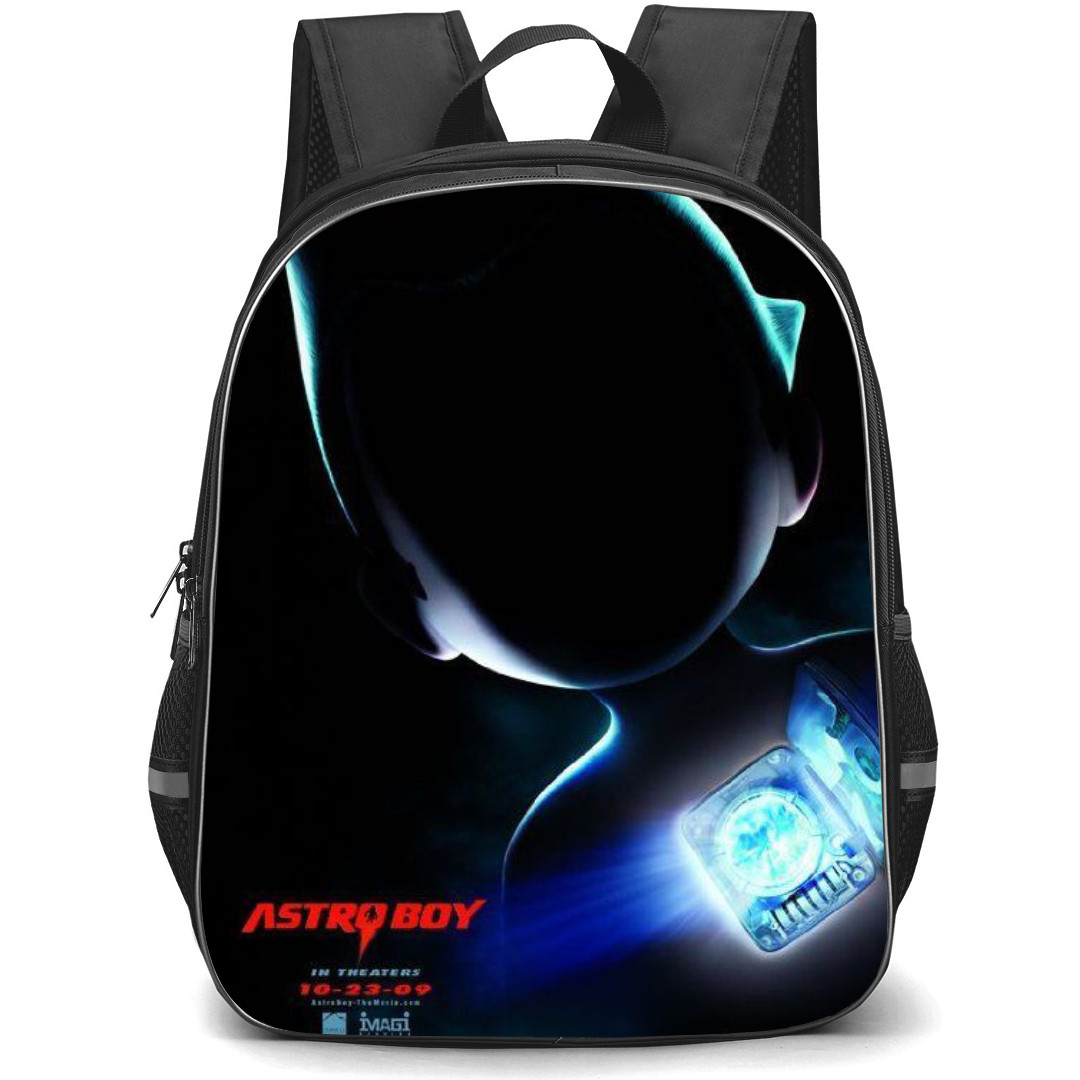 Astro Boy Backpack StudentPack - Astro Boy Black Illustration Lighting of Machine Heart