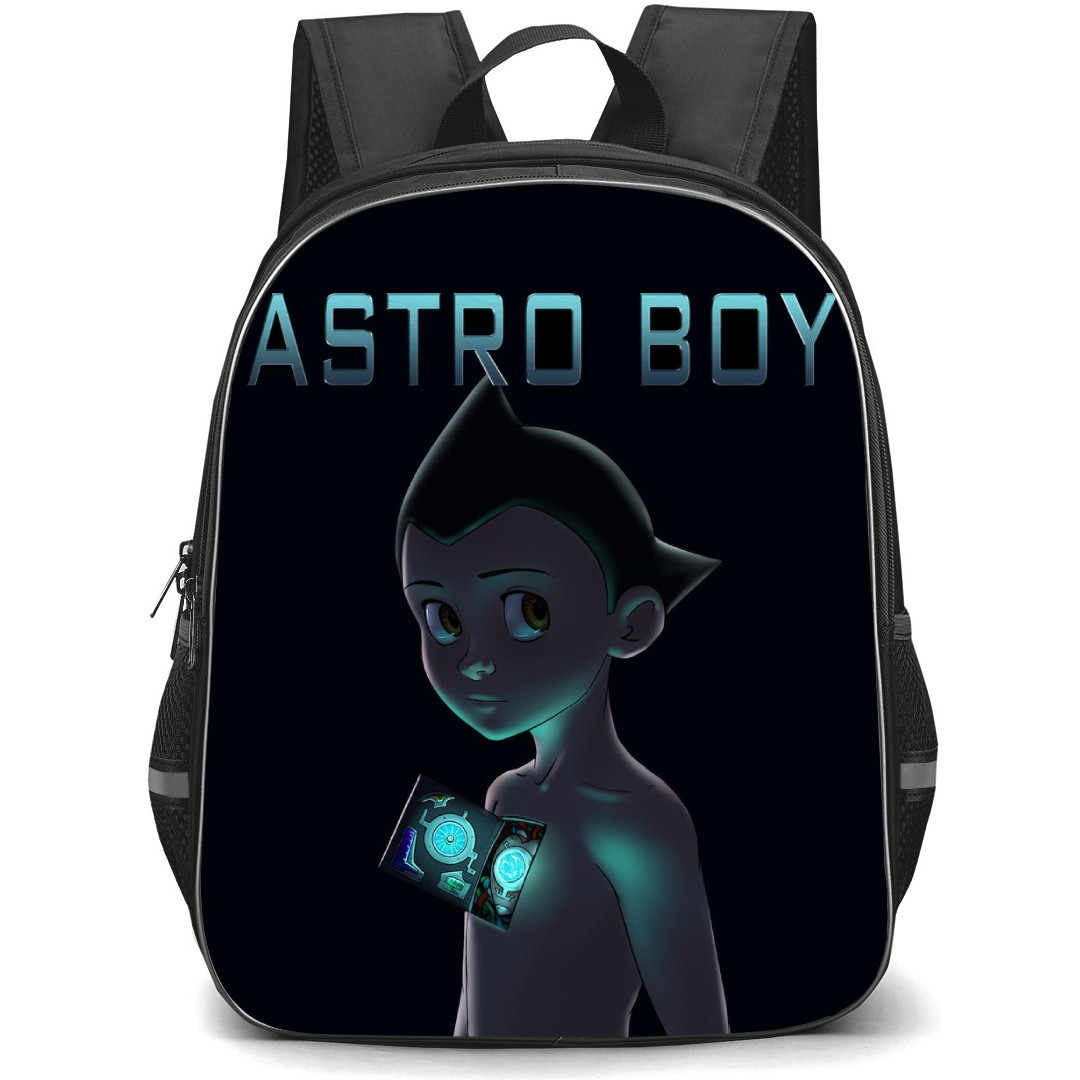 Astro Boy Backpack StudentPack - Astro Boy Black Illustration Open Machine Heart