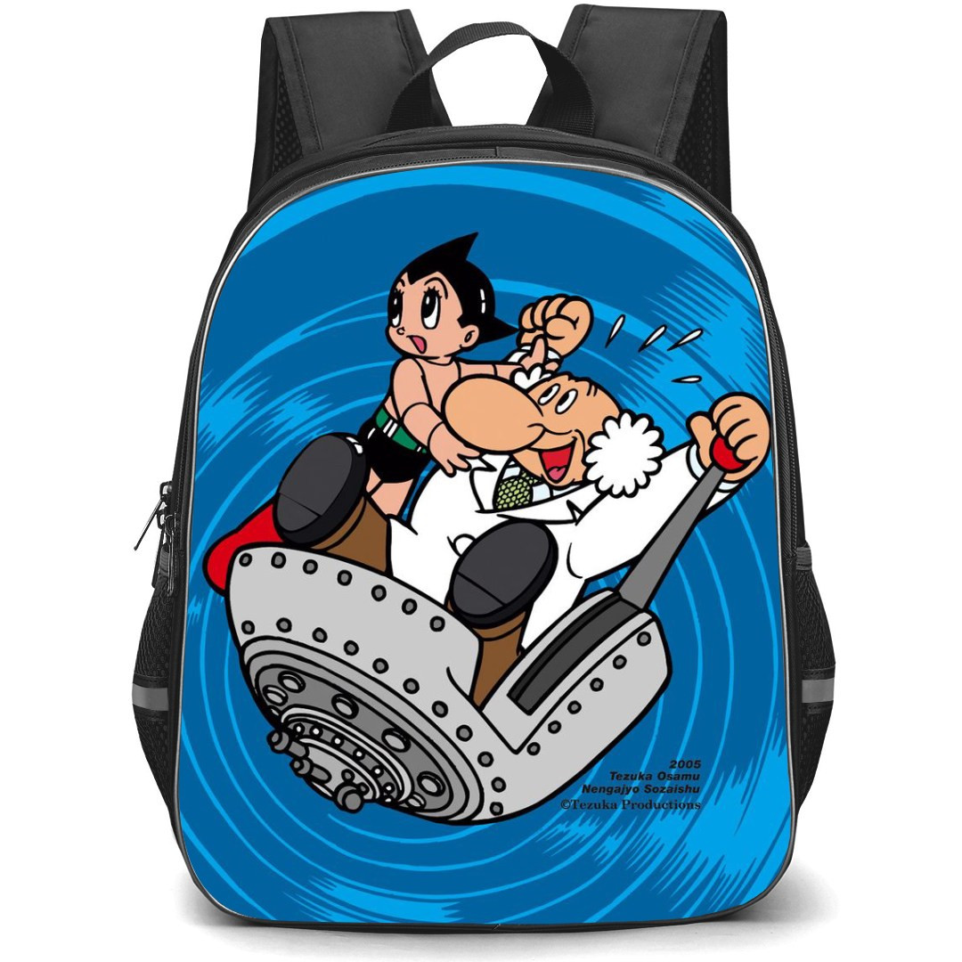 Astro Boy Backpack StudentPack - Astro Boy Professor Ochanomizu Blue Background