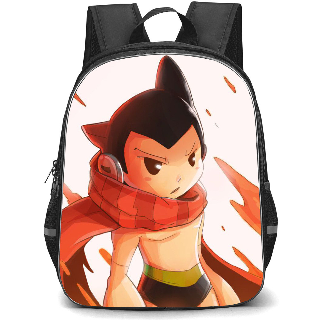 Astro Boy Backpack StudentPack - Astro Boy With Scarf Orange Illustration