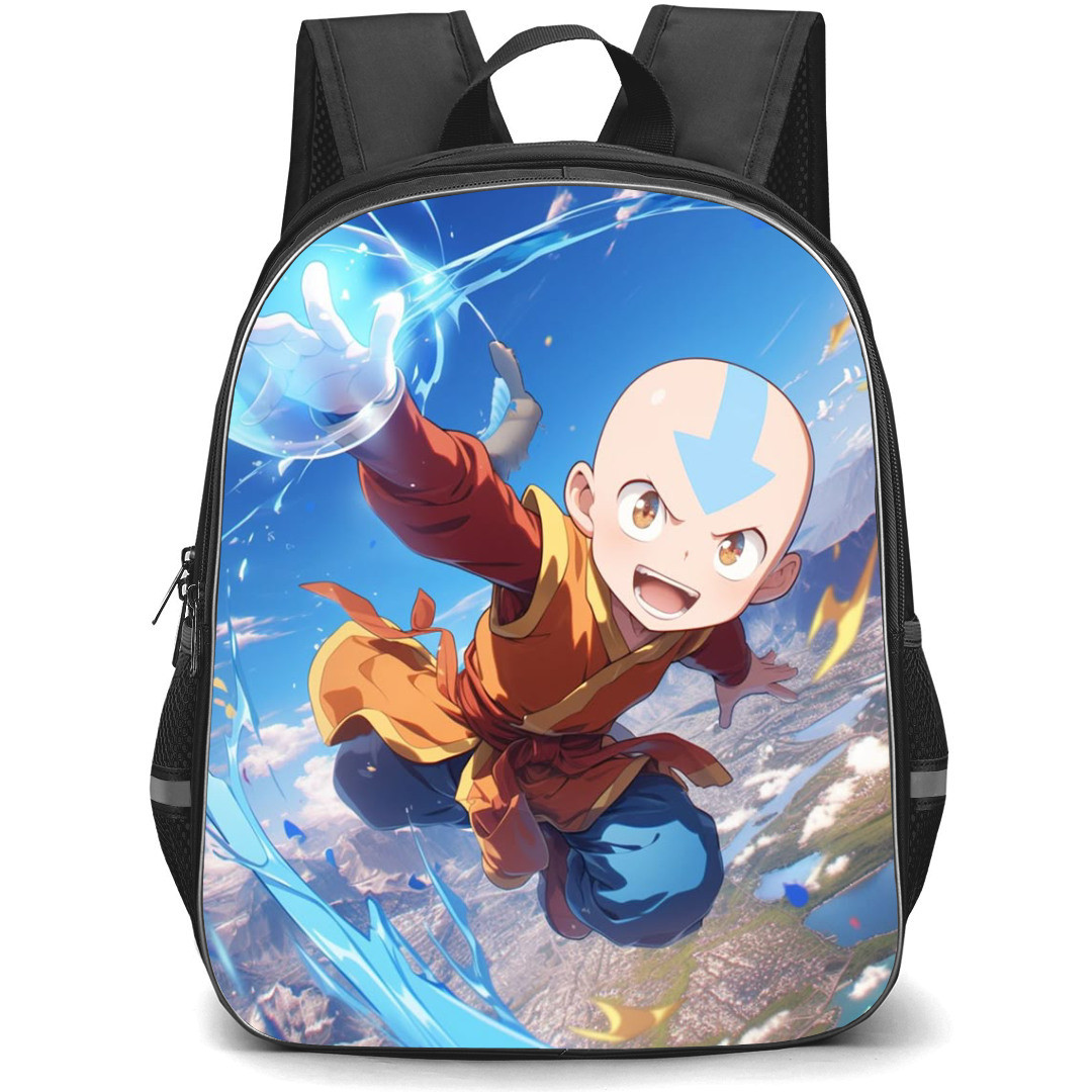 Avatar The Last Airbender Aang Backpack StudentPack - Aang Flying On Air Anime Art Poster