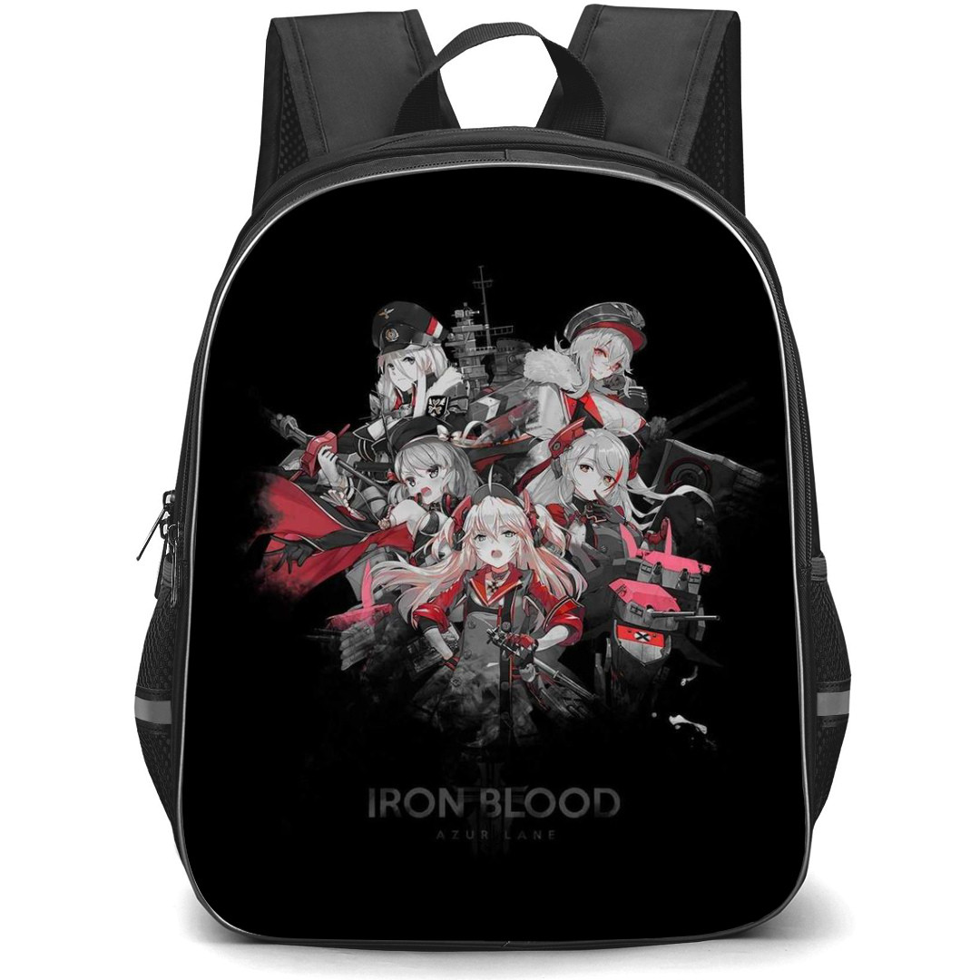 Azur Lane Backpack StudentPack - Azur Lane Iron Blood Team Anime Art On Black Background