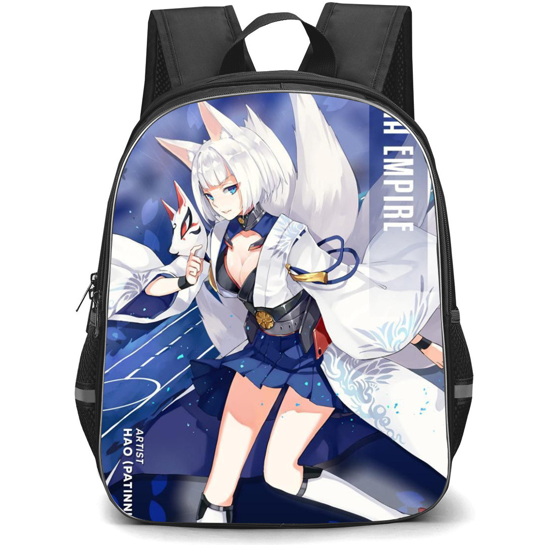 Azur Lane Kaga Backpack StudentPack - Kaga Anime Art Illustration On Blue Background