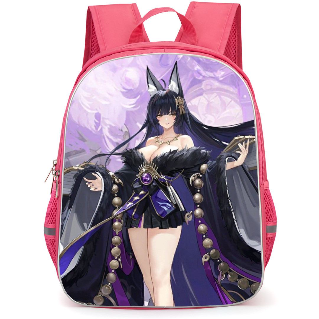 Azur Lane Musashi Backpack StudentPack - Musashi Purple Hibiscus Storm Anime Drawing Art