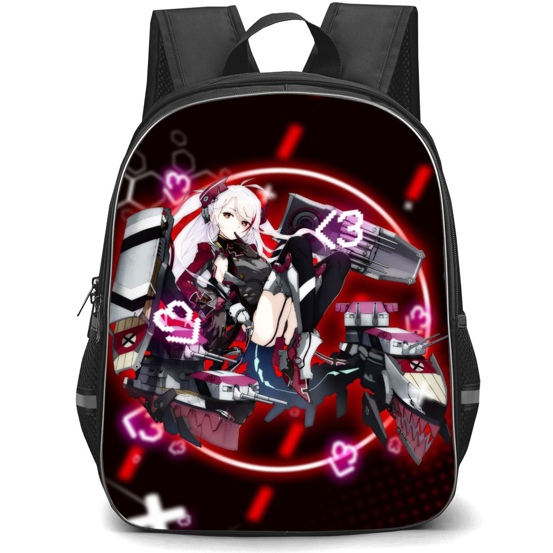 Azur Lane Prinz Eugen Backpack StudentPack - Prinz Eugen Anime Art On Black Background