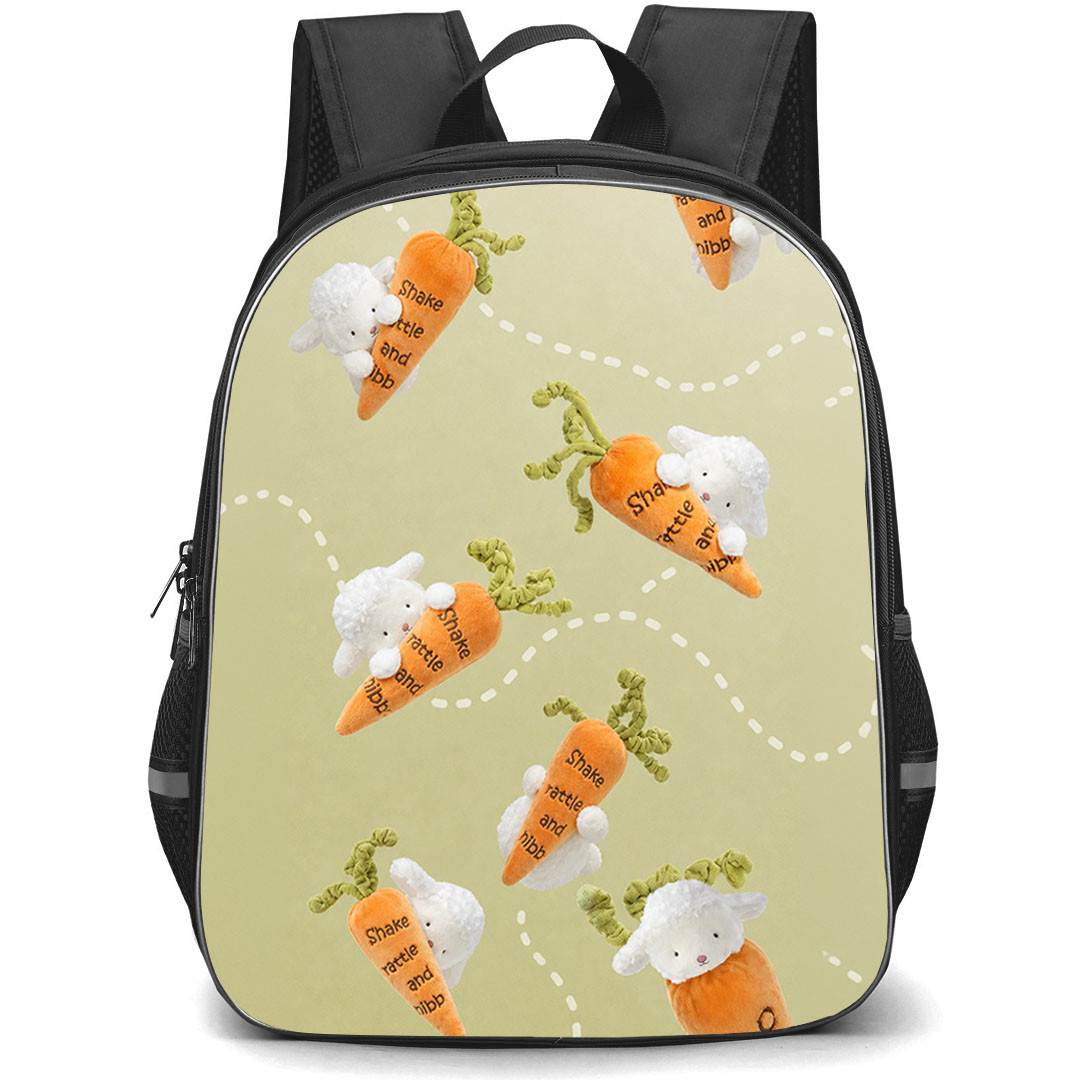 Bunnies By The Bay Backpack School Bag StudentPack - Bunnies By The Bay Harvest Time Bunny Carrot Pattern Art Poster