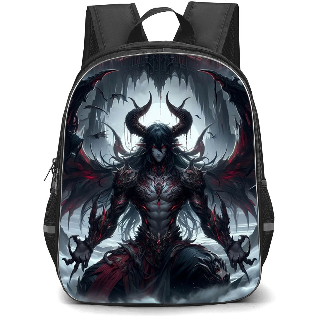 Bastard Heavy Metal Dark Fantasy Dark Schneider Backpack School Bag StudentPack - Dark Schneider Fierce Power Castle Portrait