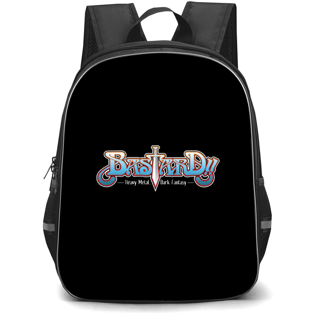 Bastard Heavy Metal Dark Fantasy Backpack School Bag StudentPack - Bastard Heavy Metal Dark Fantasy Series Logo On Black Background