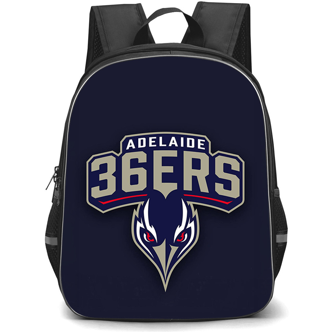 National Basketball League Adelaide 36ers Backpack School Bag StudentPack - Adelaide 36ers Logo On Blue Background