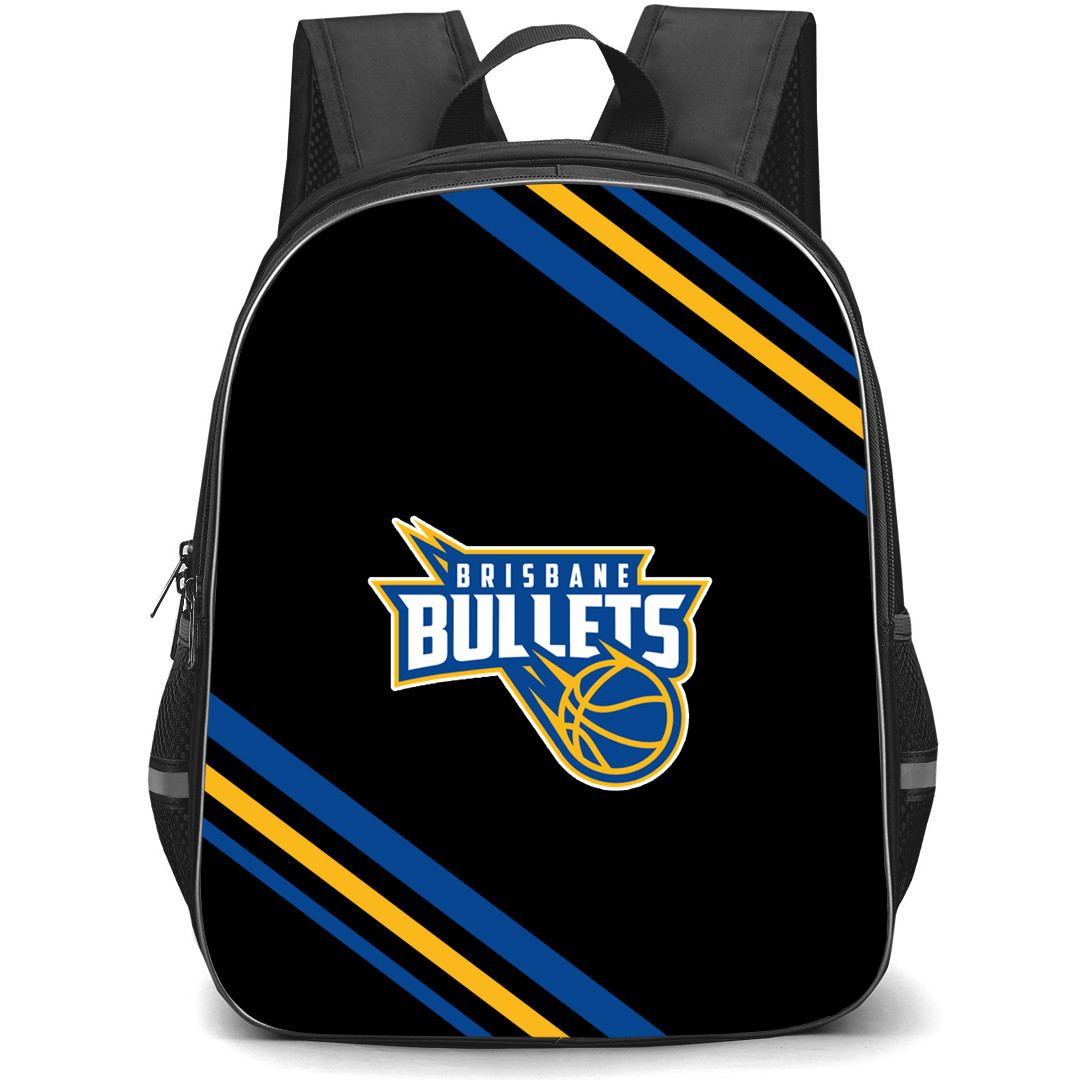 National Basketball League Brisbane Bullets Backpack School Bag StudentPack - Large Logo With Stripe
