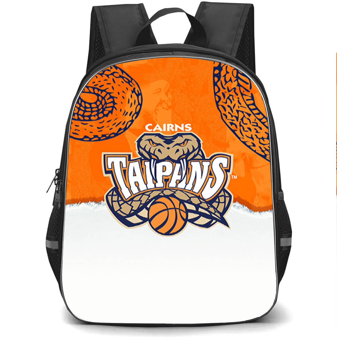 National Basketball League Cairns Taipans Backpack School Bag StudentPack - Cairns Taipans Logo On Orange White Background
