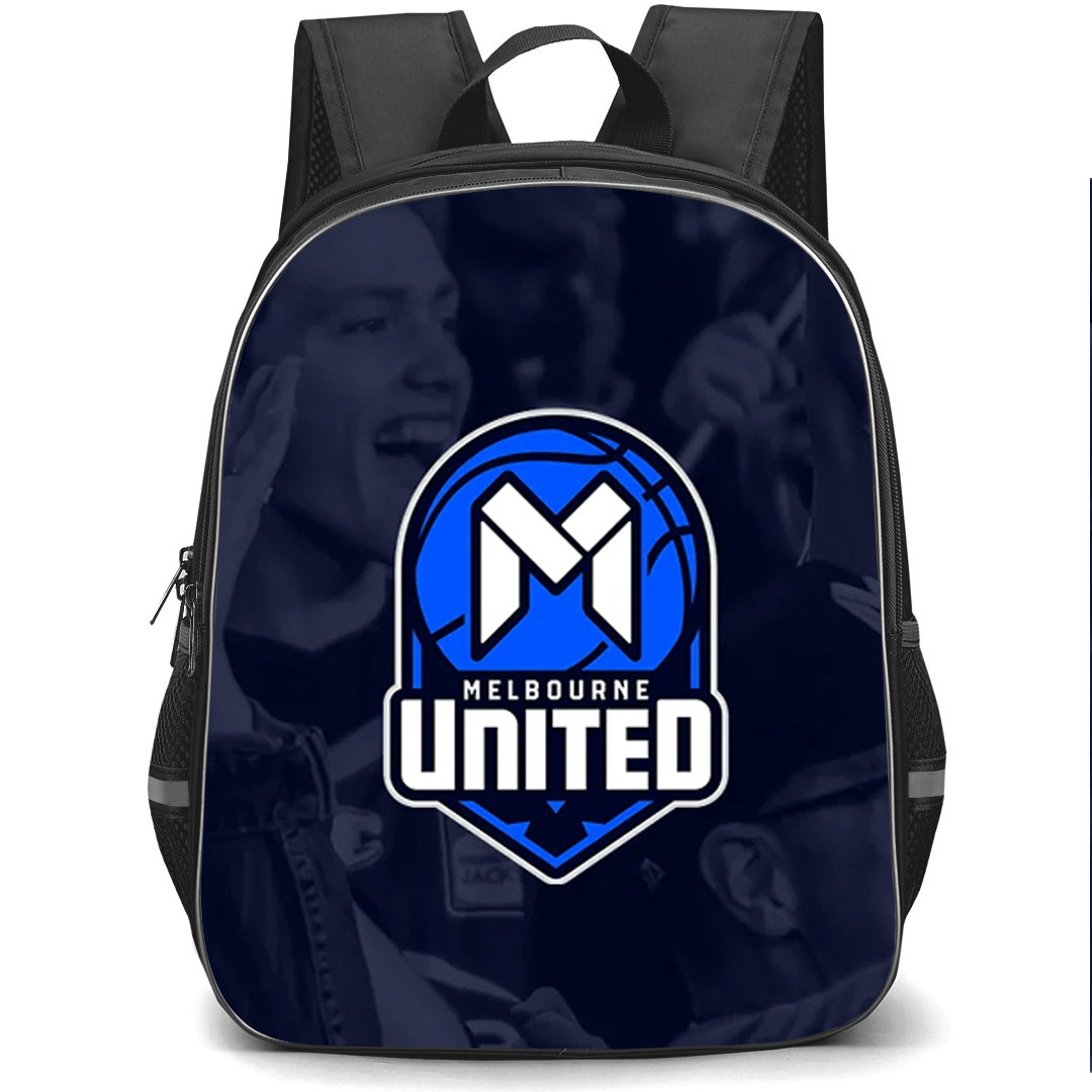 National Basketball League Melbourne United Backpack School Bag StudentPack - Melbourne United Logo On Audience Background