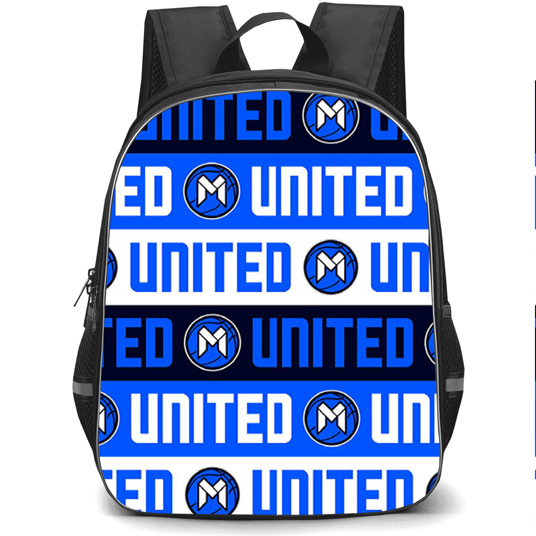 National Basketball League Melbourne United Backpack School Bag StudentPack - Melbourne United Logo And UNITED Text Pattern Art Poster