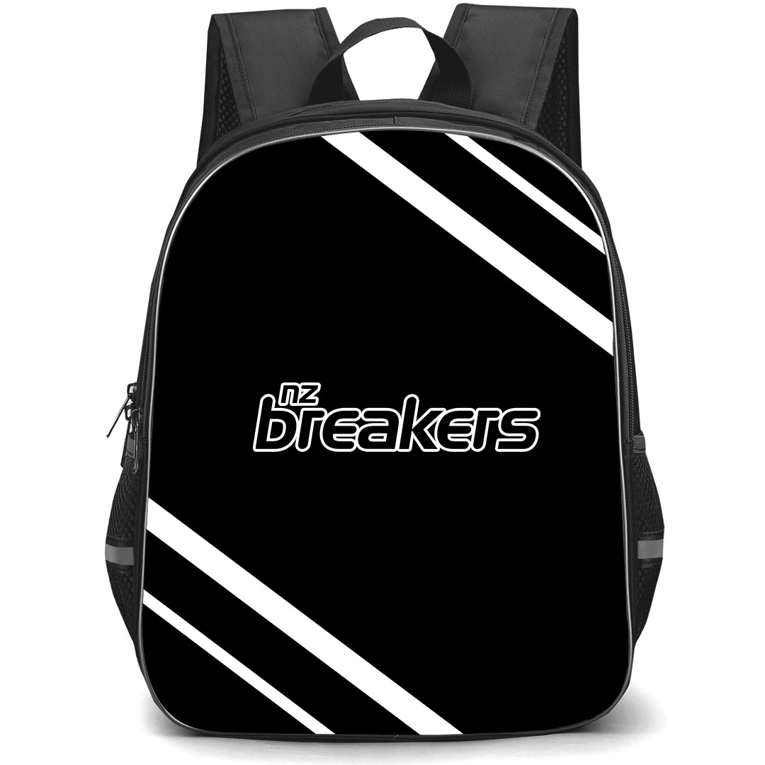 National Basketball League New Zealand Breakers Backpack School Bag StudentPack - Large Logo With Stripe