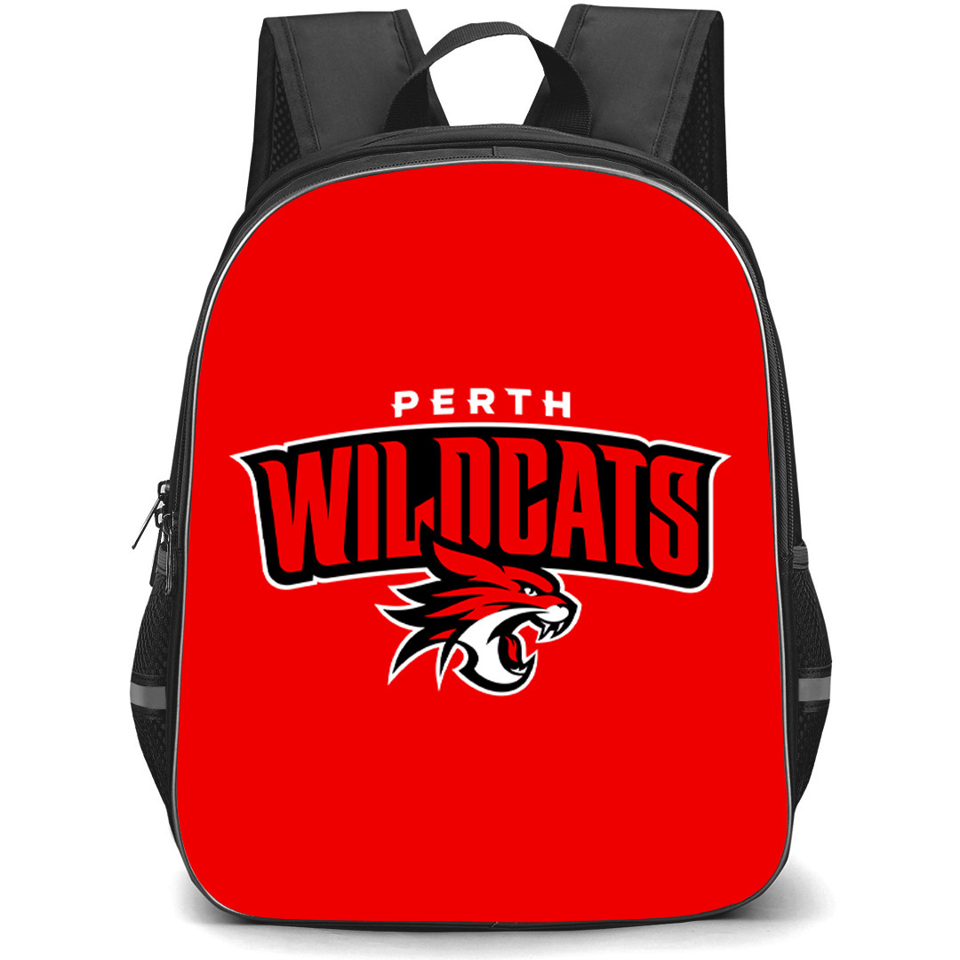 National Basketball League Perth Wildcats Backpack School Bag StudentPack - Perth Wildcats Logo On Red Background