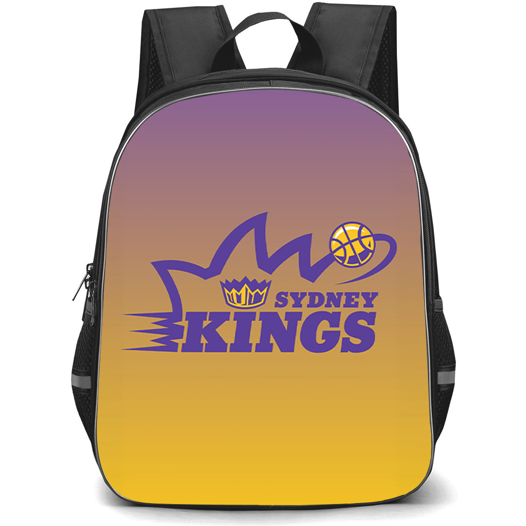 National Basketball League Sydney Kings Backpack School Bag StudentPack - Sydney Kings Logo On Yellow Purple Gradient Background