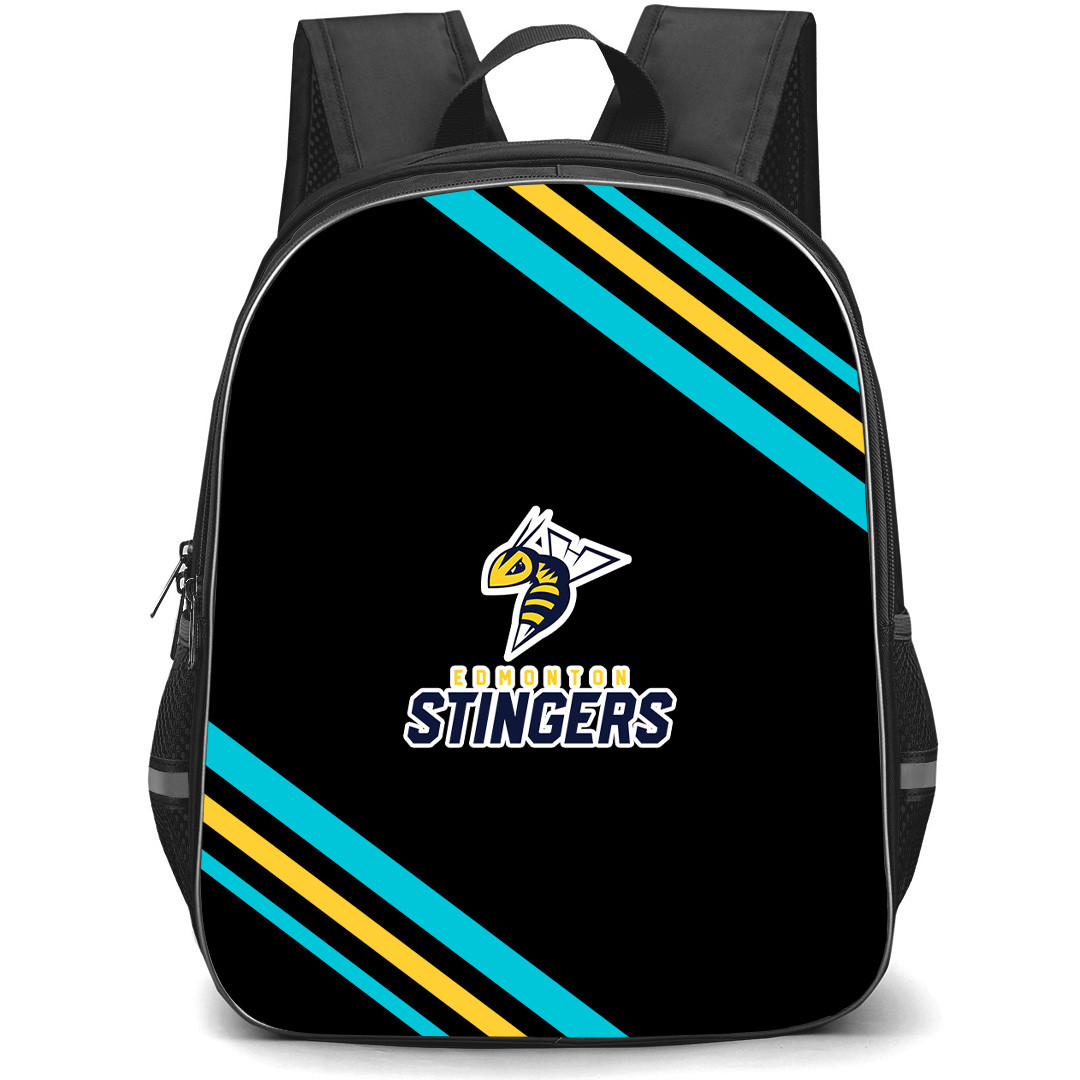 Edmonton Stingers Backpack School Bag StudentPack - Edmonton Stingers Large Logo With Stripe
