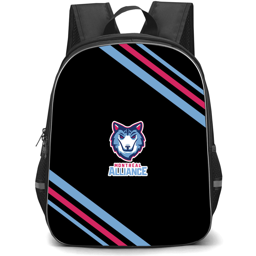 Montreal Alliance Backpack School Bag StudentPack - Montreal Alliance Large Logo With Stripe