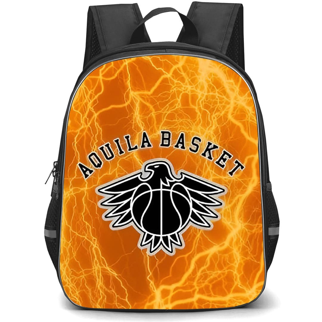Aquila Basket Trento Backpack School Bag StudentPack - Aquila Basket Trento Logo On Hot Orange Lightning Background