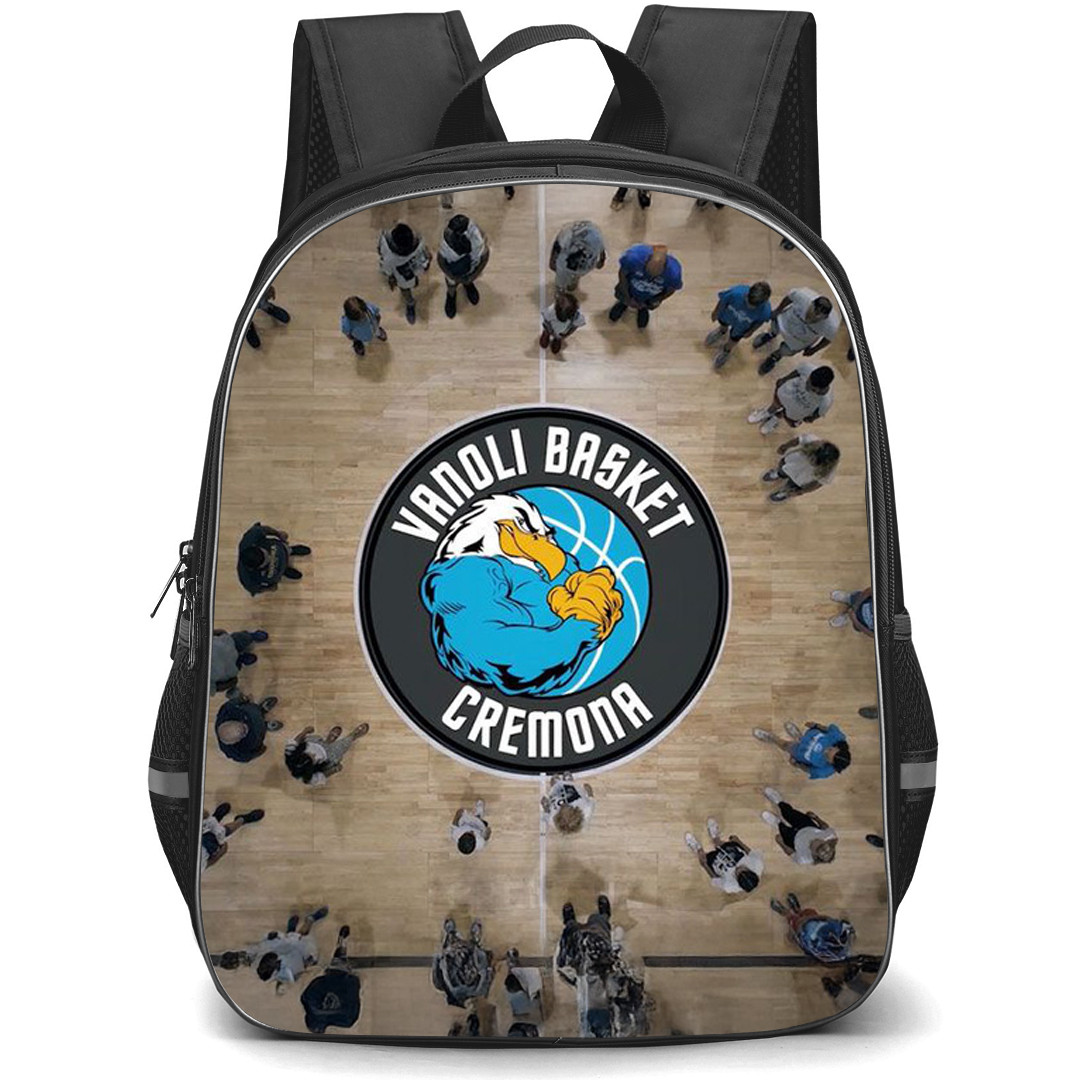 Guerino Vanoli Basket Backpack School Bag StudentPack - Guerino Vanoli Basket Logo On Play Ground Background