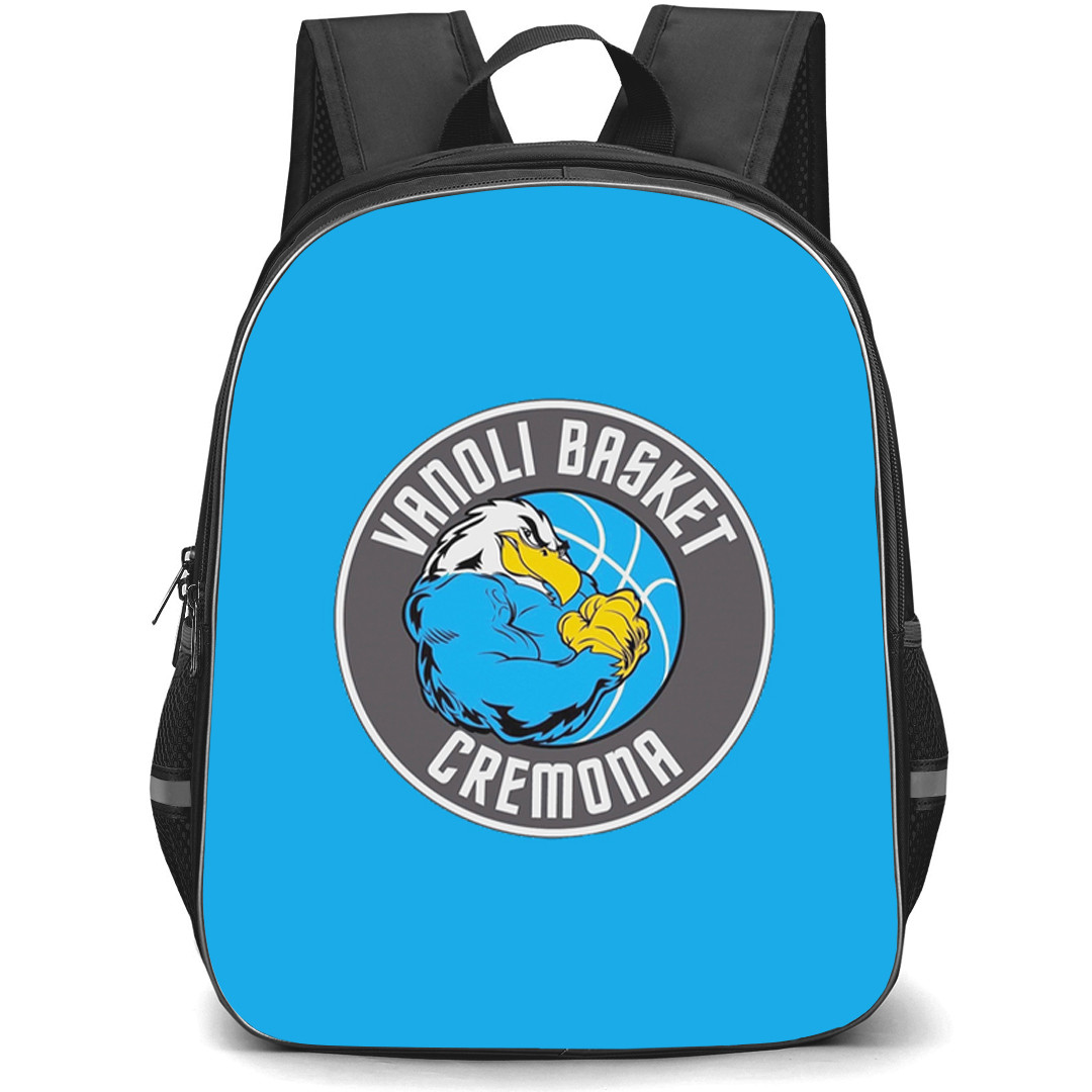 Guerino Vanoli Basket Backpack School Bag StudentPack - Guerino Vanoli Basket Logo On Sky Blue Background