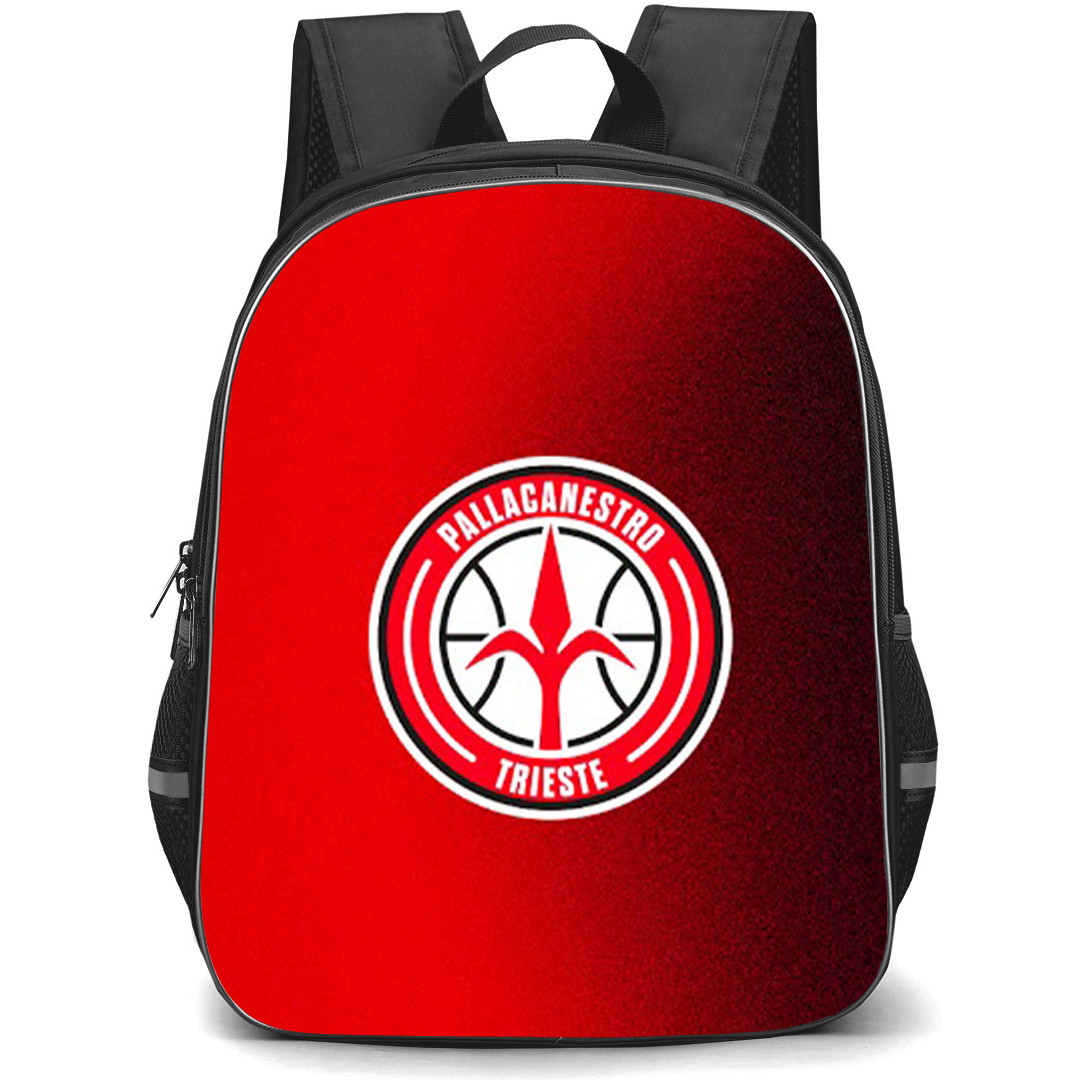Pallacanestro Trieste 2004 Backpack School Bag StudentPack - Pallacanestro Trieste Logo On Red Background