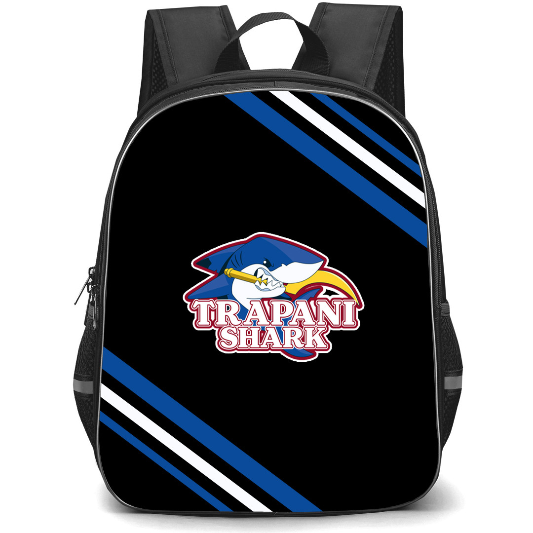 Trapani Shark Backpack School Bag StudentPack - Large Logo With Stripe