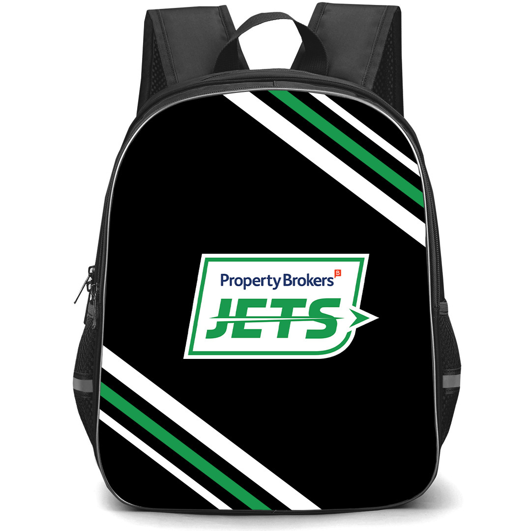 Manawatu Jets Backpack School Bag StudentPack - Large Logo With Stripe