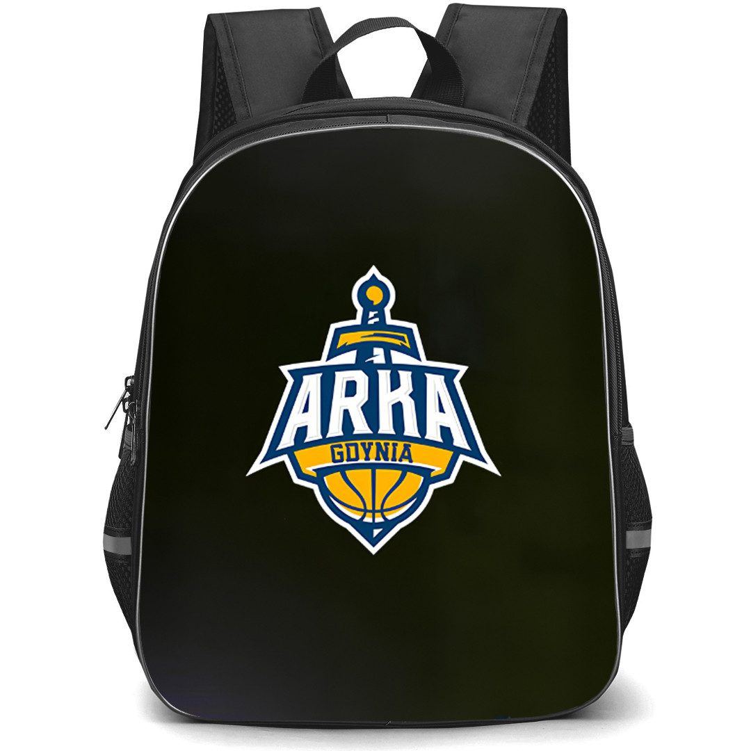 Arka Gdynia Backpack School Bag StudentPack - Arka Gdynia Logo On Dark Background